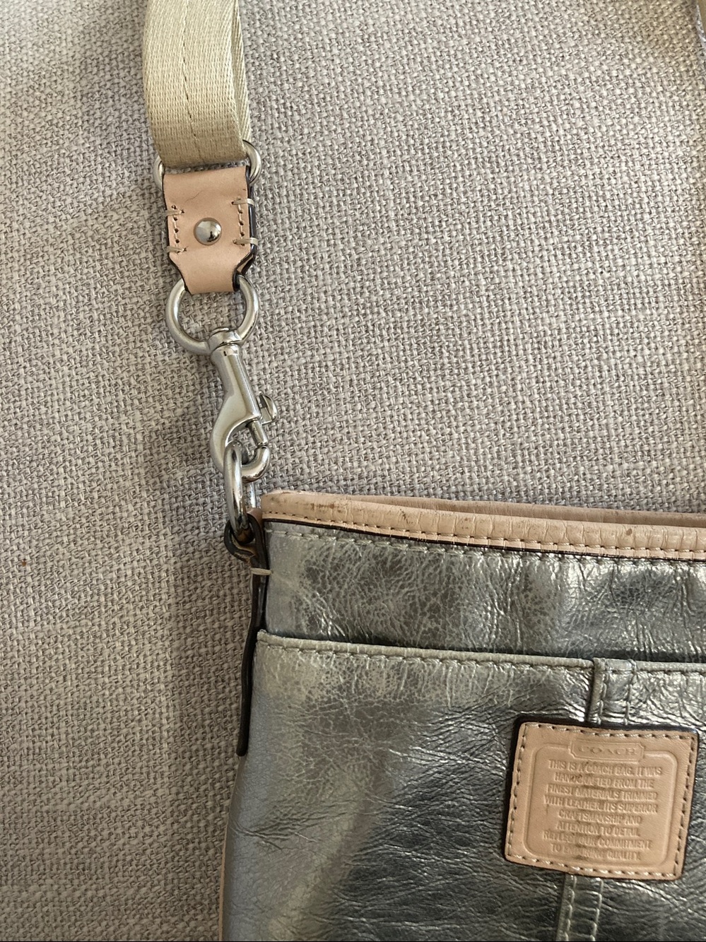 Coach Metallic and Tan Crossbody - Picture 7 of 9